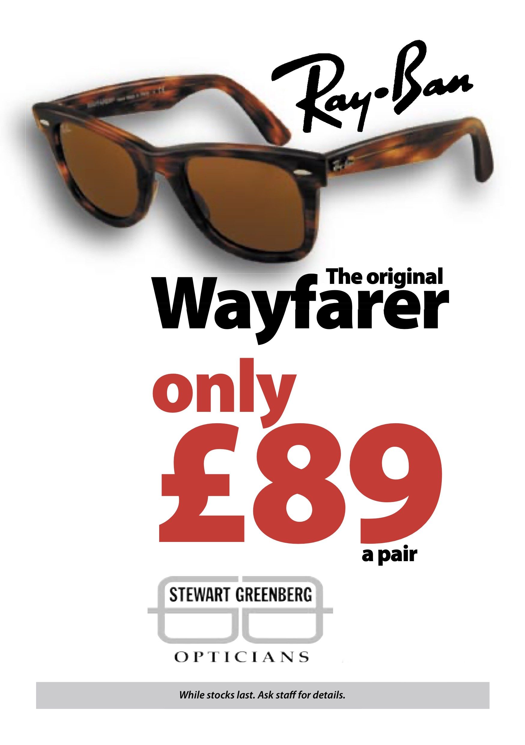 Ray-Ban Wayfarer Sunglasses Offer - Stewart Greenberg Opticians